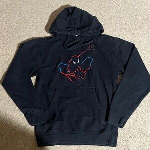 Vintage Spiderman Hoodie Mens Small Embroided Marvel Universal Studios